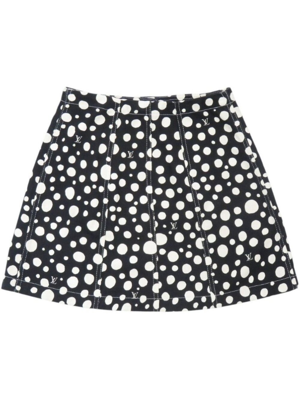 Louis Vuitton Yayoi Kusama Infinity Dot Cotton Black White Mini Skirt